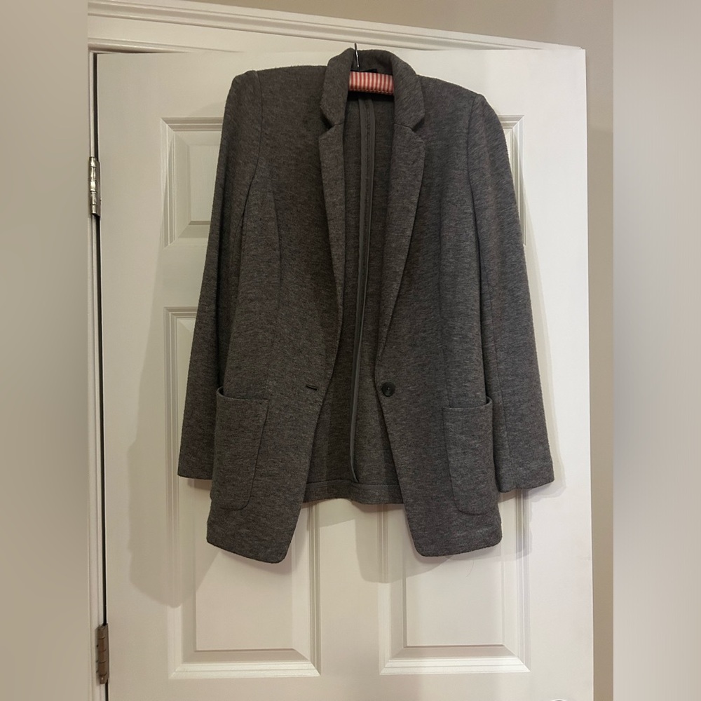 Knit Boyfriend Blazer Express Size Small, Gray